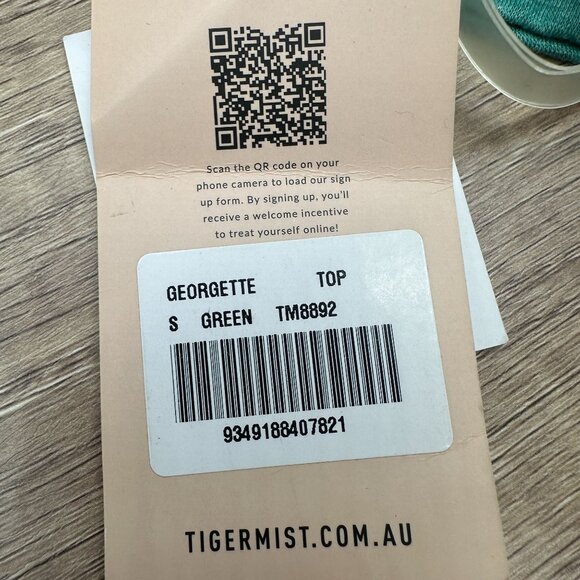 Tiger Mist Teal Wrap Crop Top - Picture 9 of 12